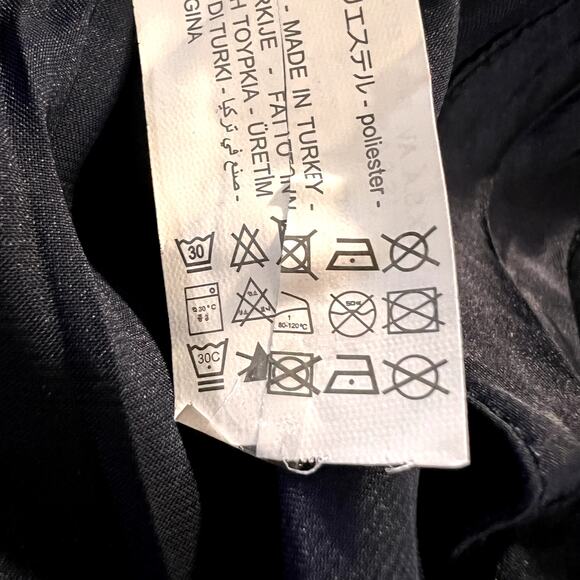 ZARA Wrinkled-Effect Asymmetrical JUMPSUIT Off One Shoulder Navy Blue Size M NWT - Picture 8 of 9